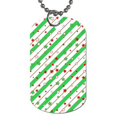 Christmas Paper Stars Pattern Texture Background Colorful Colors Seamless Dog Tag (one Side) by Ket1n9