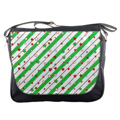 Christmas Paper Stars Pattern Texture Background Colorful Colors Seamless Messenger Bag by Ket1n9