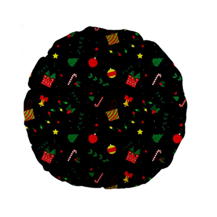 Christmas Pattern Texture Colorful Wallpaper Standard 15  Premium Round Cushions