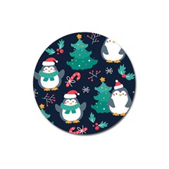 Colorful Funny Christmas Pattern Magnet 3  (round) by Ket1n9