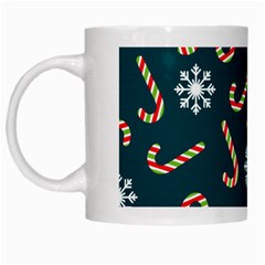 Christmas Seamless Pattern With Candies Snowflakes White Mug by Ket1n9