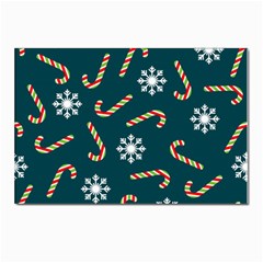 Christmas Seamless Pattern With Candies Snowflakes Postcard 4 x 6  (pkg Of 10) by Ket1n9