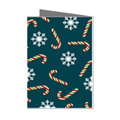 Christmas Seamless Pattern With Candies Snowflakes Mini Greeting Cards (pkg Of 8) by Ket1n9