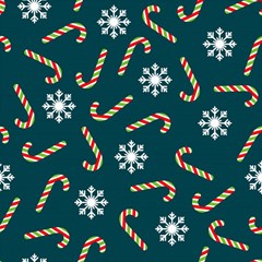 Christmas Seamless Pattern With Candies Snowflakes Play Mat (square) by Ket1n9