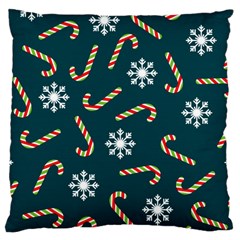 Christmas Seamless Pattern With Candies Snowflakes Large Cushion Case (two Sides) by Ket1n9