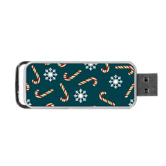 Christmas Seamless Pattern With Candies Snowflakes Portable Usb Flash (two Sides) by Ket1n9