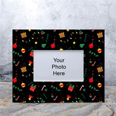 Christmas Pattern Texture Colorful Wallpaper White Tabletop Photo Frame 4 x6  by Ket1n9