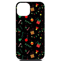 Christmas Pattern Texture Colorful Wallpaper Iphone 14 Black Uv Print Case by Ket1n9