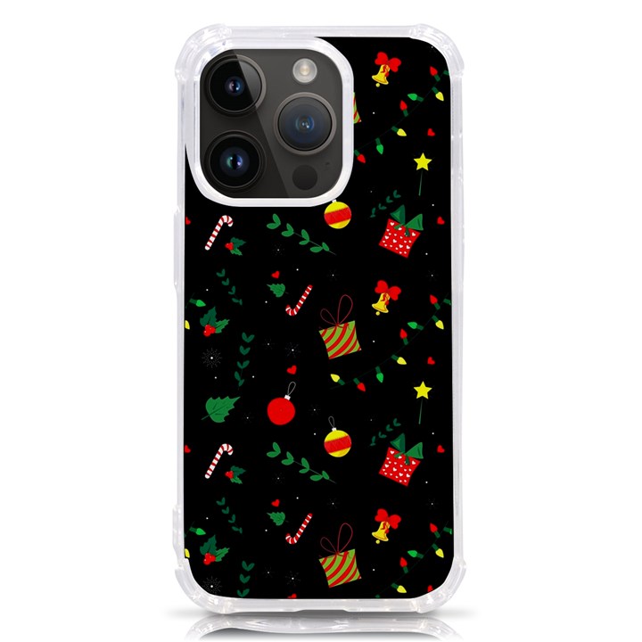 Christmas Pattern Texture Colorful Wallpaper iPhone 14 Pro TPU UV Print Case