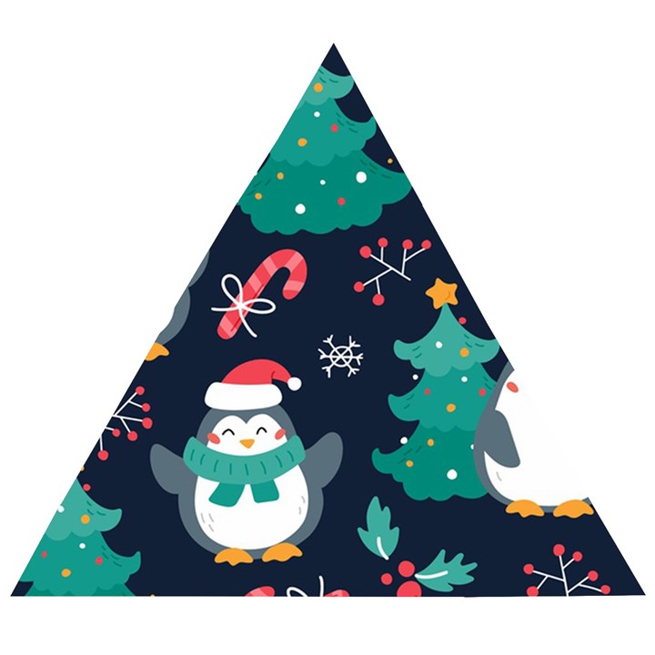 Colorful Funny Christmas Pattern Wooden Puzzle Triangle