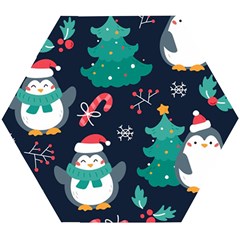 Colorful Funny Christmas Pattern Wooden Puzzle Hexagon by Ket1n9