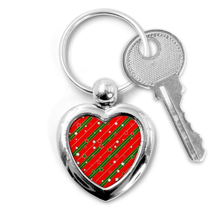 Christmas Paper Star Texture Key Chain (Heart)