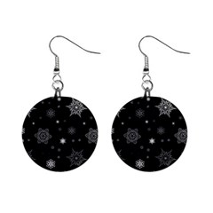 Christmas Snowflake Seamless Pattern With Tiled Falling Snow Mini Button Earrings by Ket1n9