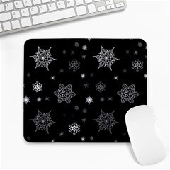 Christmas Snowflake Seamless Pattern With Tiled Falling Snow Large Mousepad by Ket1n9