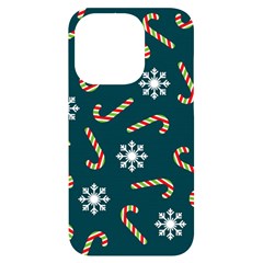 Christmas Seamless Pattern With Candies Snowflakes Iphone 14 Pro Black Uv Print Case by Ket1n9