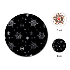 Christmas Snowflake Seamless Pattern With Tiled Falling Snow Playing Cards Single Design (round) by Ket1n9