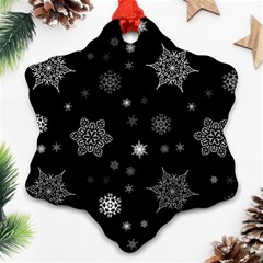 Christmas Snowflake Seamless Pattern With Tiled Falling Snow Ornament (snowflake) by Ket1n9