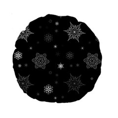 Christmas Snowflake Seamless Pattern With Tiled Falling Snow Standard 15  Premium Round Cushions by Ket1n9