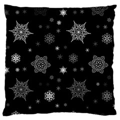 Christmas Snowflake Seamless Pattern With Tiled Falling Snow Large Premium Plush Fleece Cushion Case (one Side) by Ket1n9