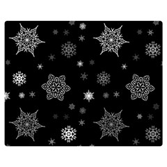 Christmas Snowflake Seamless Pattern With Tiled Falling Snow Two Sides Premium Plush Fleece Blanket (medium) by Ket1n9