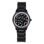 Christmas Star Gloss Lights Light Stainless Steel Round Watch Front