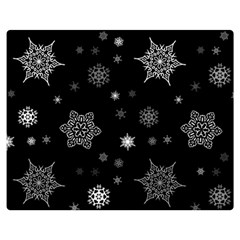 Christmas Snowflake Seamless Pattern With Tiled Falling Snow Premium Plush Fleece Blanket (medium) by Ket1n9