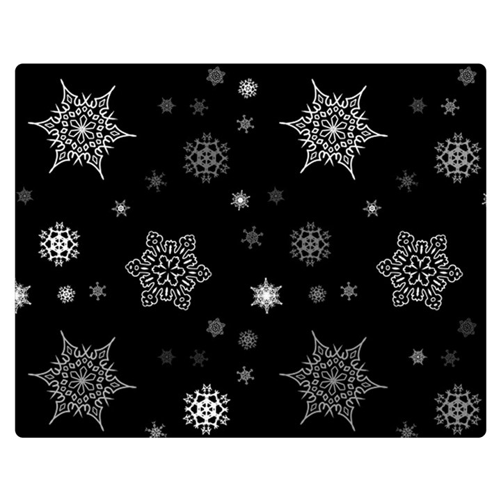 Christmas Snowflake Seamless Pattern With Tiled Falling Snow Premium Plush Fleece Blanket (Medium)