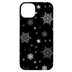 Christmas Snowflake Seamless Pattern With Tiled Falling Snow Iphone 14 Plus Black Uv Print Case by Ket1n9