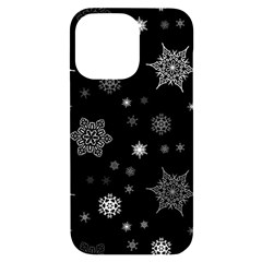 Christmas Snowflake Seamless Pattern With Tiled Falling Snow Iphone 14 Pro Max Black Uv Print Case by Ket1n9