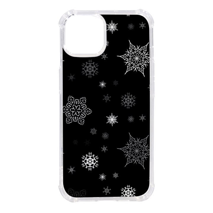 Christmas Snowflake Seamless Pattern With Tiled Falling Snow iPhone 14 TPU UV Print Case