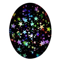 Christmas Star Gloss Lights Light Oval Glass Fridge Magnet (4 Pack)