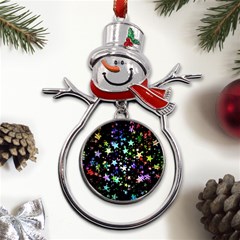 Christmas Star Gloss Lights Light Metal Snowman Ornament