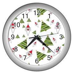 Christmas-santa-claus-decoration Wall Clock (silver) by Ket1n9