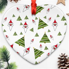 Christmas-santa-claus-decoration Heart Ornament (two Sides) by Ket1n9