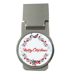 Merry-christmas-christmas-greeting Money Clips (round)  by Ket1n9