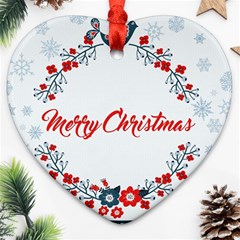 Merry-christmas-christmas-greeting Heart Ornament (two Sides) by Ket1n9