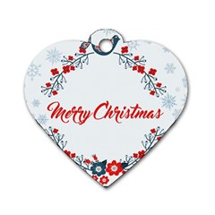 Merry-christmas-christmas-greeting Dog Tag Heart (two Sides)