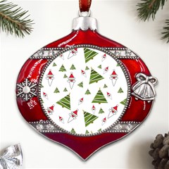 Christmas-santa-claus-decoration Metal Snowflake And Bell Red Ornament by Ket1n9