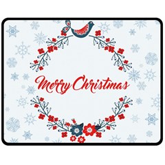 Merry-christmas-christmas-greeting Two Sides Fleece Blanket (medium) by Ket1n9