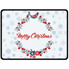 Merry-christmas-christmas-greeting Two Sides Fleece Blanket (large) by Ket1n9