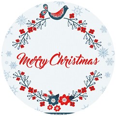 Merry-christmas-christmas-greeting Wooden Puzzle Round by Ket1n9