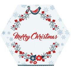 Merry-christmas-christmas-greeting Wooden Puzzle Hexagon by Ket1n9