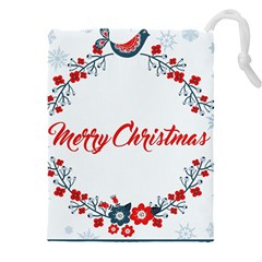 Merry-christmas-christmas-greeting Drawstring Pouch (4xl) by Ket1n9