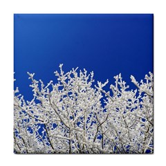 Crown-aesthetic-branches-hoarfrost- Tile Coaster by Ket1n9