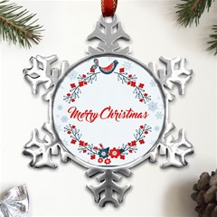 Merry-christmas-christmas-greeting Metal Small Snowflake Ornament by Ket1n9