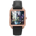 Fantastic World Fantasy Painting Rose Gold Leather Watch  Front