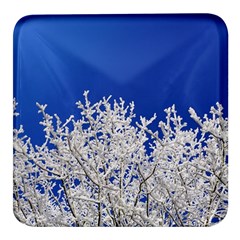 Crown-aesthetic-branches-hoarfrost- Square Glass Fridge Magnet (4 Pack) by Ket1n9