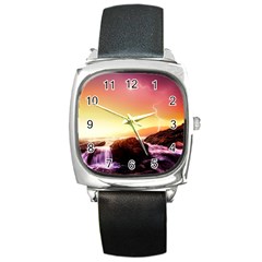 California-sea-ocean-pacific Square Metal Watch