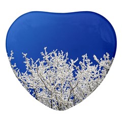 Crown-aesthetic-branches-hoarfrost- Heart Glass Fridge Magnet (4 Pack) by Ket1n9