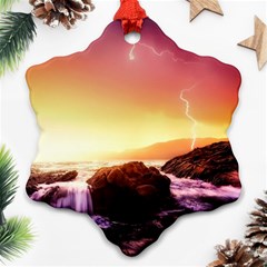 California-sea-ocean-pacific Snowflake Ornament (Two Sides)